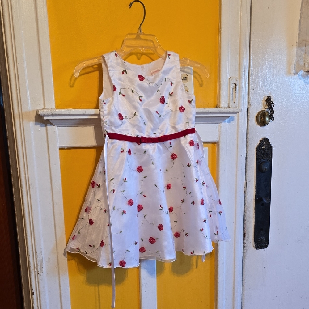 Youngland White and Red A-Line Sundress for Weddings